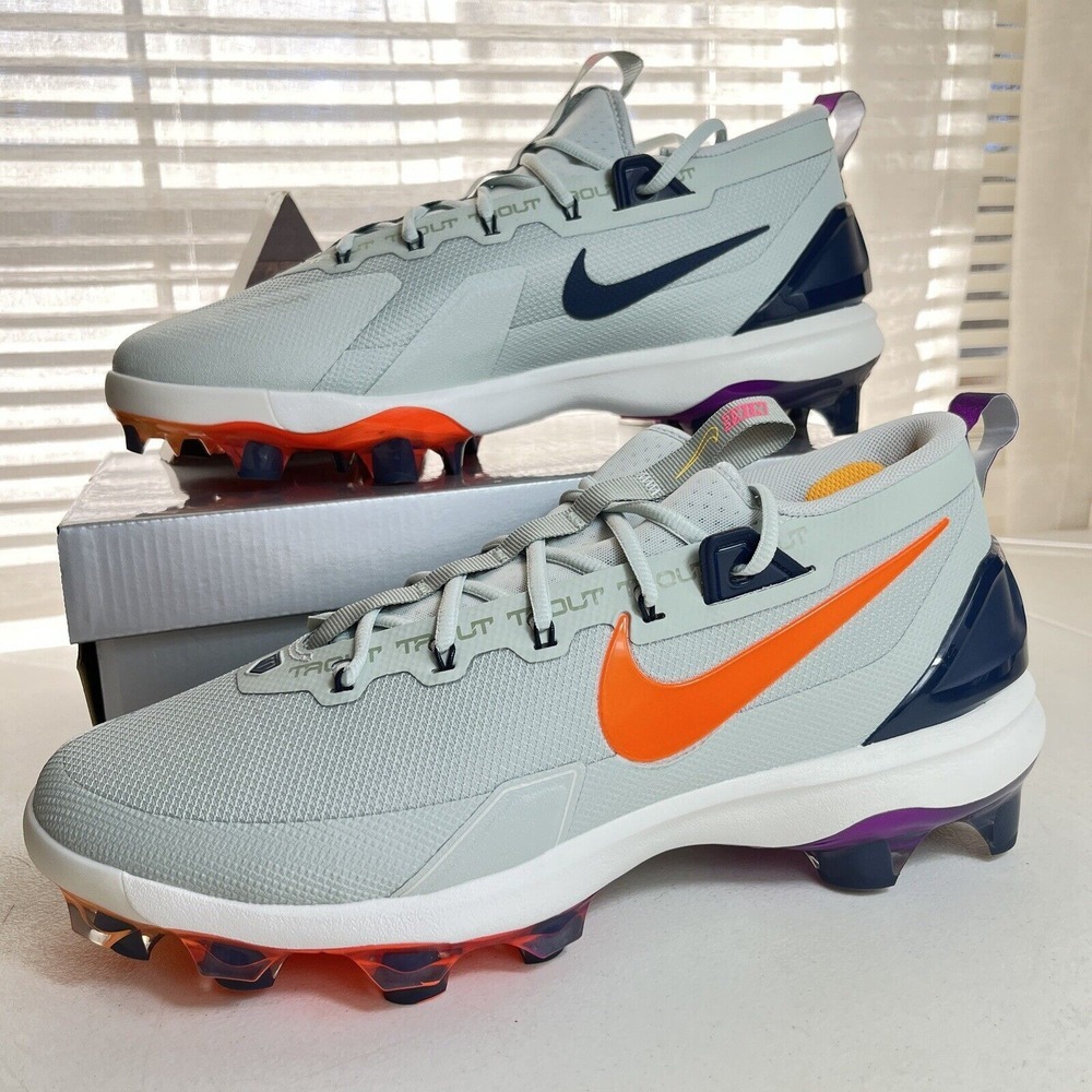 Nike Force Zoom Trout 9 Elite MCS Light Silver HF1116-001 Baseball Cleats Sz 12
